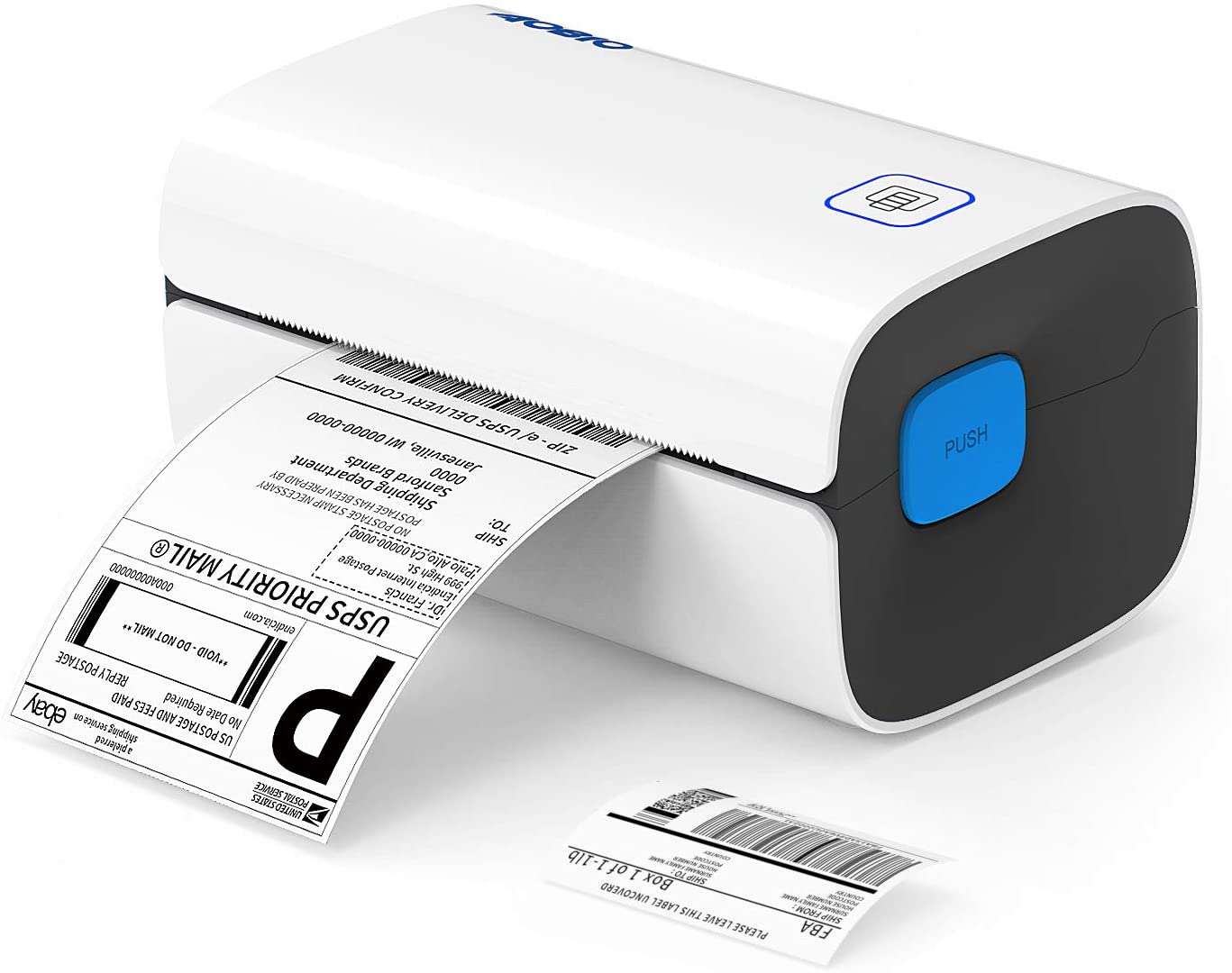 AOBIO Shipping Label Printer 4x6 Thermal Desktop Printer High Speed Printer for Shipping, Barcodes, Mailing, Labels and Compatible with Amazon, Ebay, Shopify, FedEx, Ups, DHL, USPS and More