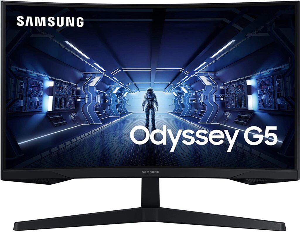 SAMSUNG 27-Inch Odyssey G5 Gaming Monitor with 1000R Curved Screen, 144Hz, 1ms, FreeSync Premium, QHD (LC27G55TQWNXZA), Black